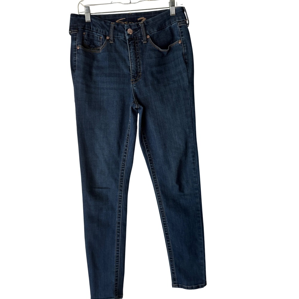 Seven7 Tummyless‎ High Rise Skinny Jeans Dark Wash Women Size 10